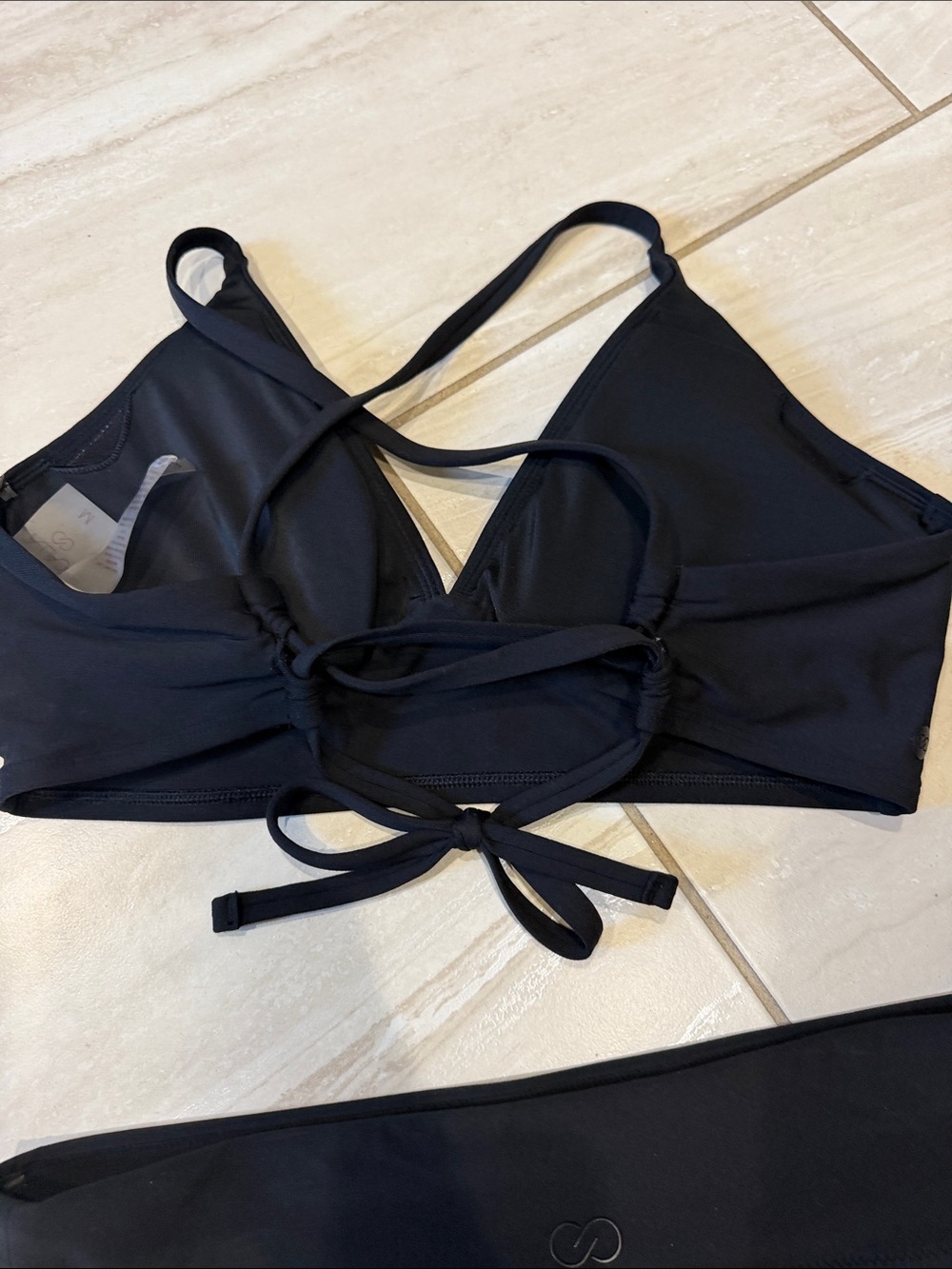 Calia Black Two-Piece Swim Set - Classic Bikini Top & High Waist Bottom - Picture 3 of 5